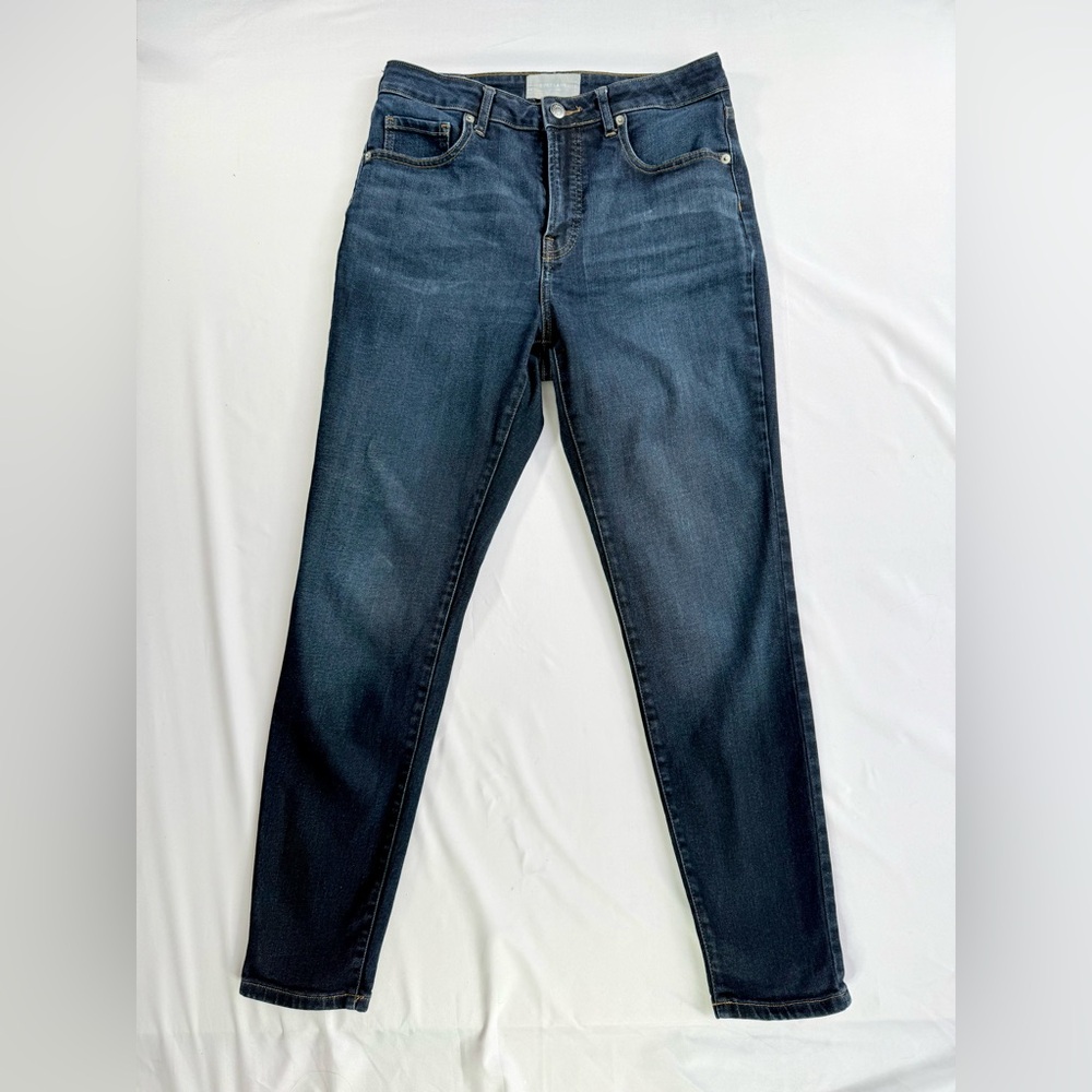 Everlane women’s high waist skinny slimming dark wash stretch jeans
